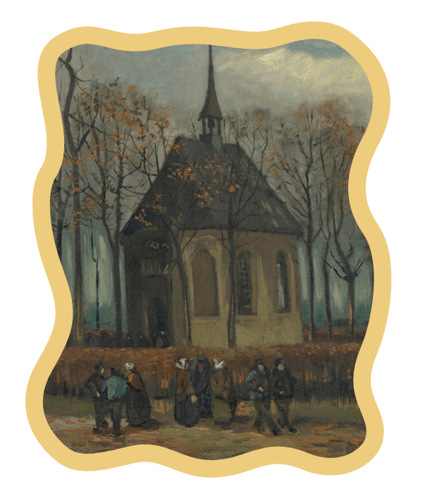 Het uitgaan van de Hervormde Kerk te Nuenen kopie Kerk in Nuenen